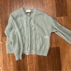 Chic Aqua Button-Up Cardigan by ese o ese